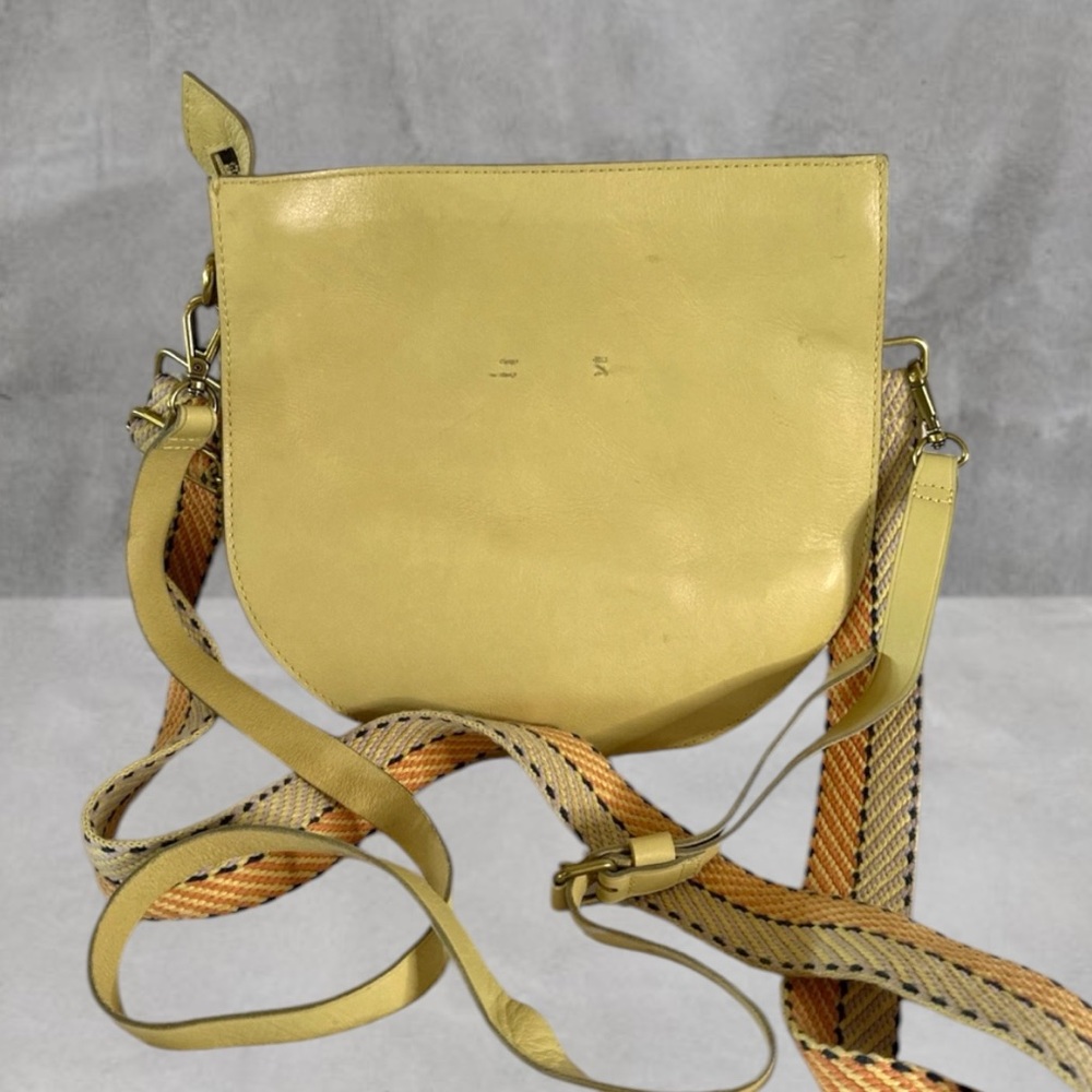 Madewell Yellow Leather BAG PURSE CROSSBODY EUC 2 Interchangable straps